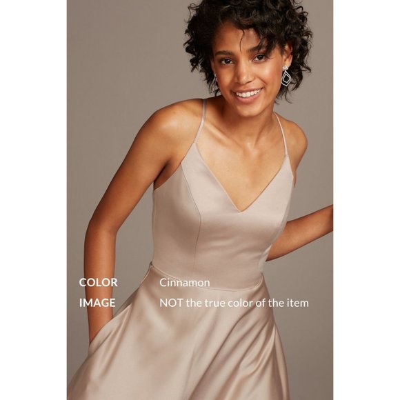 Spaghetti Strap Satin Dress - Picture 3 of 5